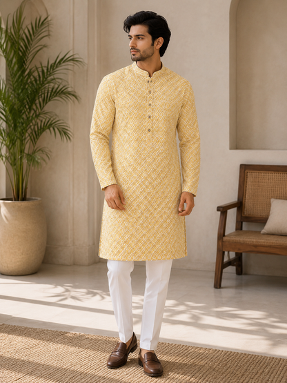 KPD6269 Mango Yellow Kurta Pyjama Set