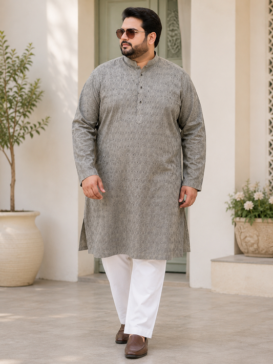 KPD4092 Plus Size Thread and Sequence Work Kurta Pyjama