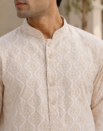 KPD6279 Light Peach Gold Kurta Pyjama