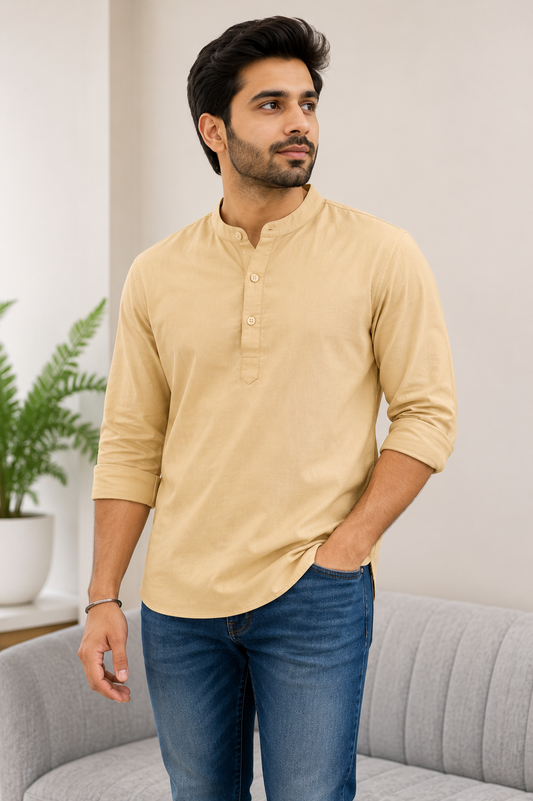 KPC1052 Plain Beige Kurta