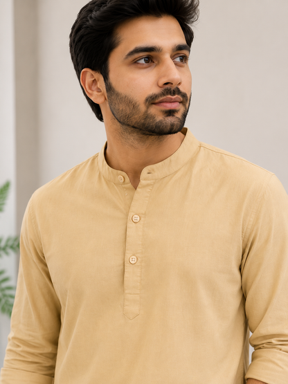 KPC1052 Plain Beige Kurta