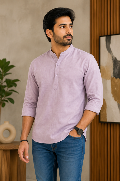 KPC1046 Plain Lilac Kurta