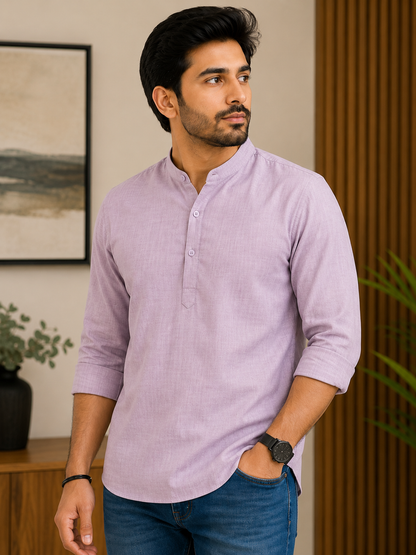 KPC1046 Plain Lilac Kurta