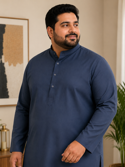 KPD4098 Plus Size Dark Blue Kurta Pyjama