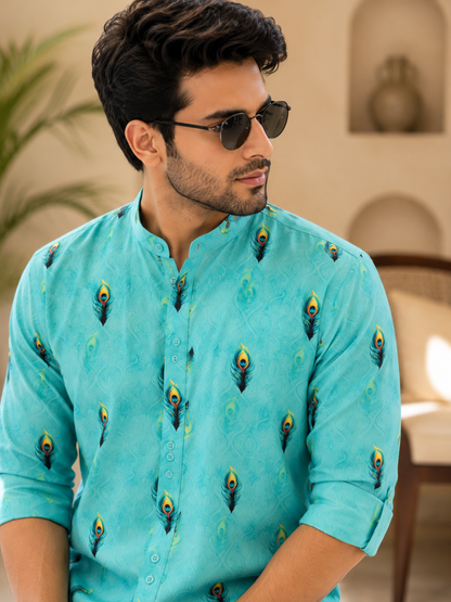KPC1054 Blue Peacock Kurta