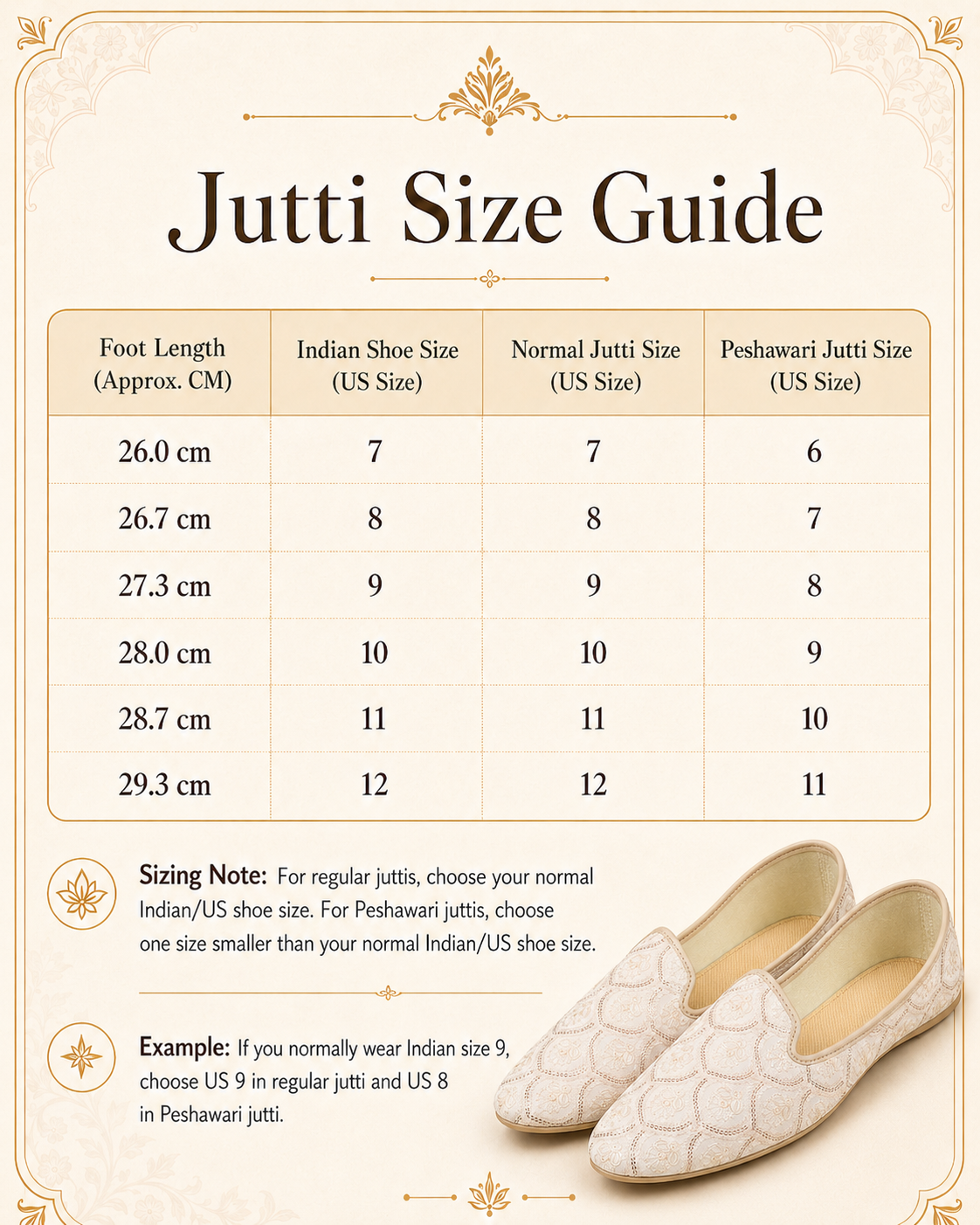 KPL0064 Cream Gold Diamond Pattern Jutti/Khussa For Men