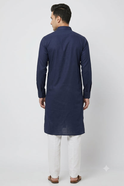 KPC1018 Navy Blue Pathani Kurta Salwar Set