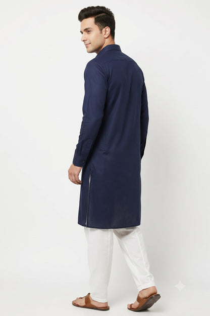KPC1018 Navy Blue Pathani Kurta Salwar Set