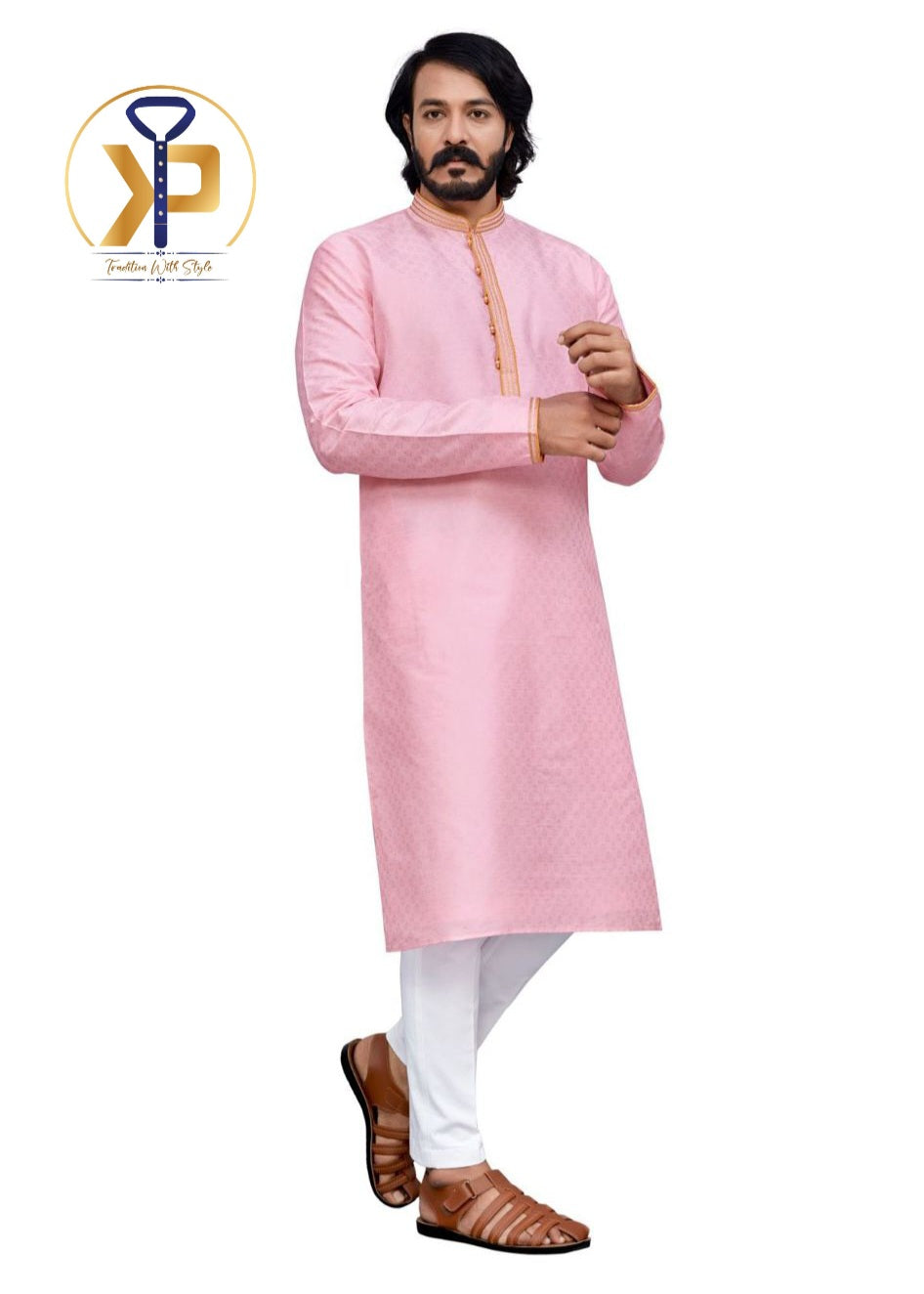 pink kurta with white pyjama set