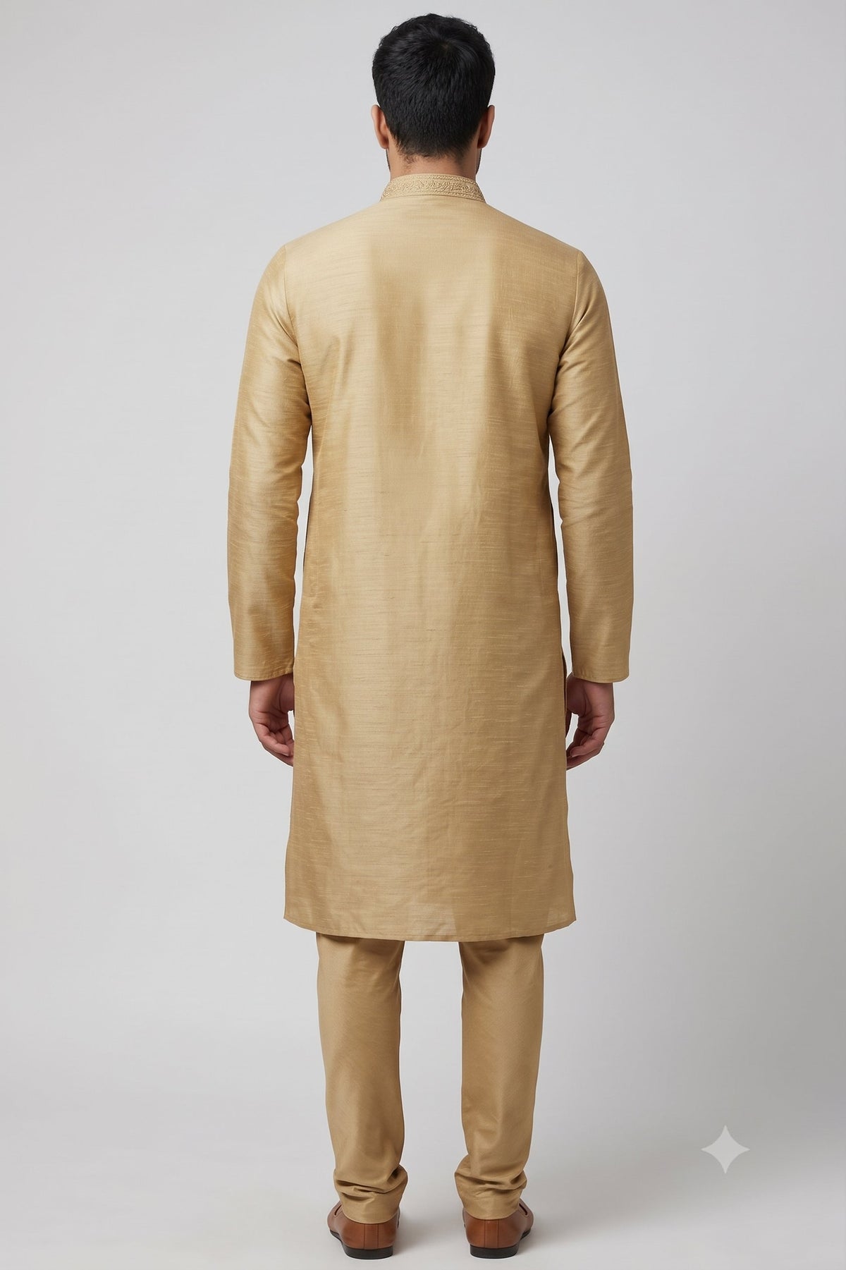 KPC1070 Golden Khadi Kurta Pyjama Set