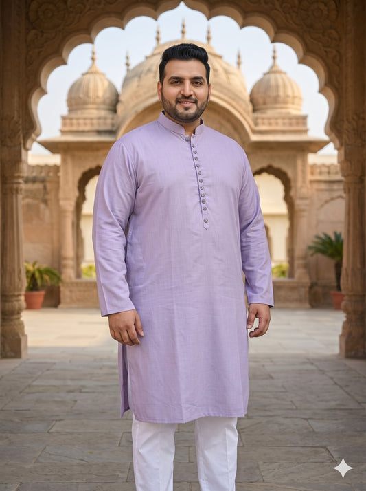 KPD4045 Lavender Plain Plus Size Kurta Pyjama