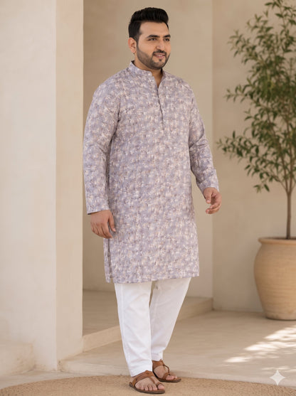 KPD4101 Plus Size Lilac Purple Light Sequins Work Kurta