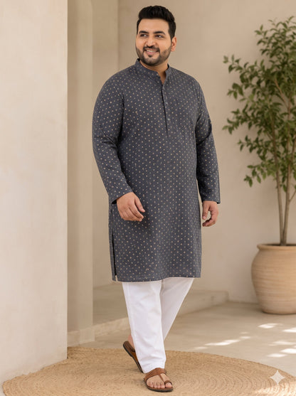KPD4104 Plus Size Black Gold Sequins Work Kurta Pyjama Set