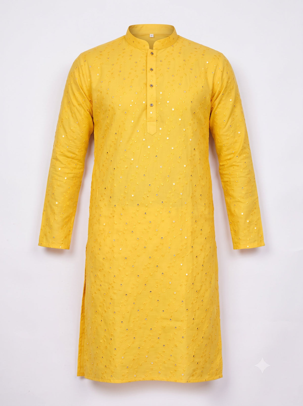 KPD6041 Yellow Mirror Work Kurta Pyjama