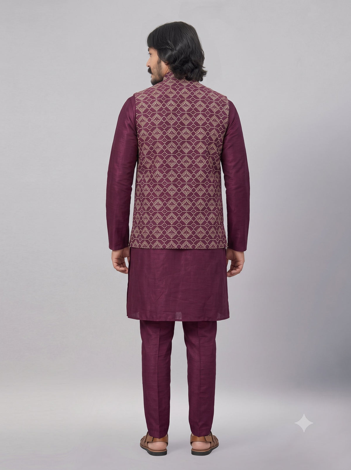 KPJ7028 Designer Cherry Red Nehru Jacket