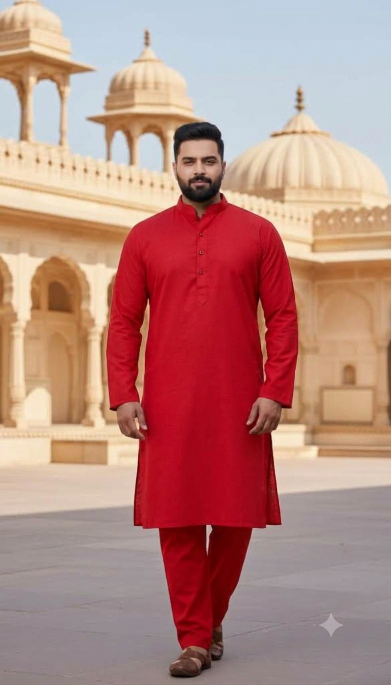KPK7002 Red Kurta Pyjama Set