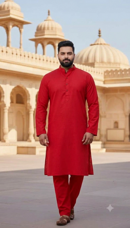 KPK7002 Red Kurta Pyjama Set