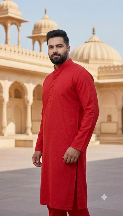 KPK7002 Red Kurta Pyjama Set