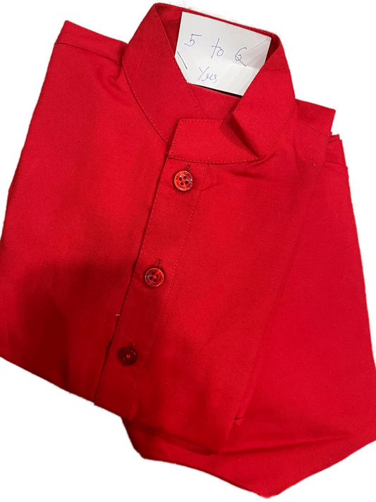 red kurta pyjama kids set