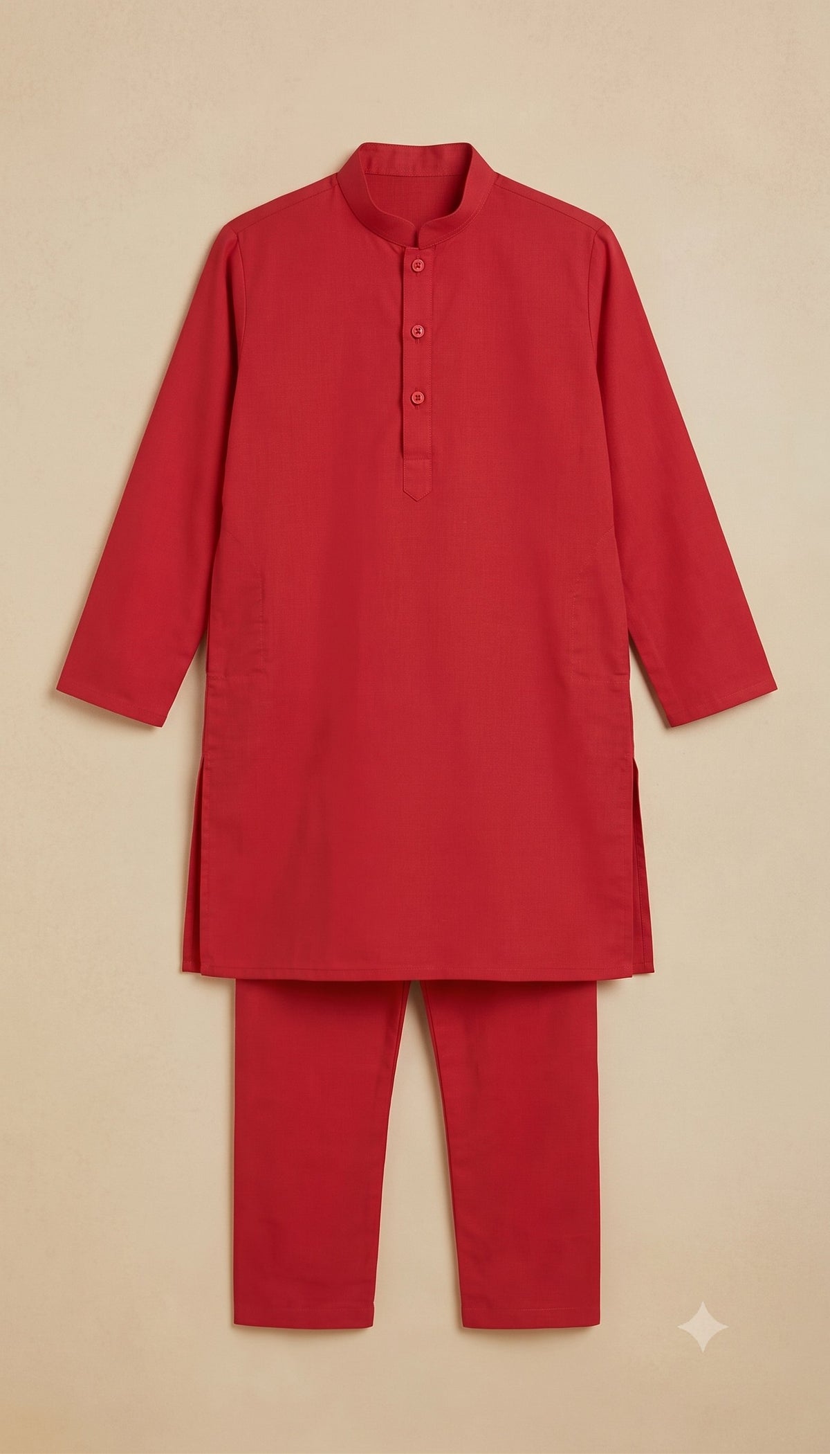 KPK7068 Red Kurta White Pyjama 5-6 y