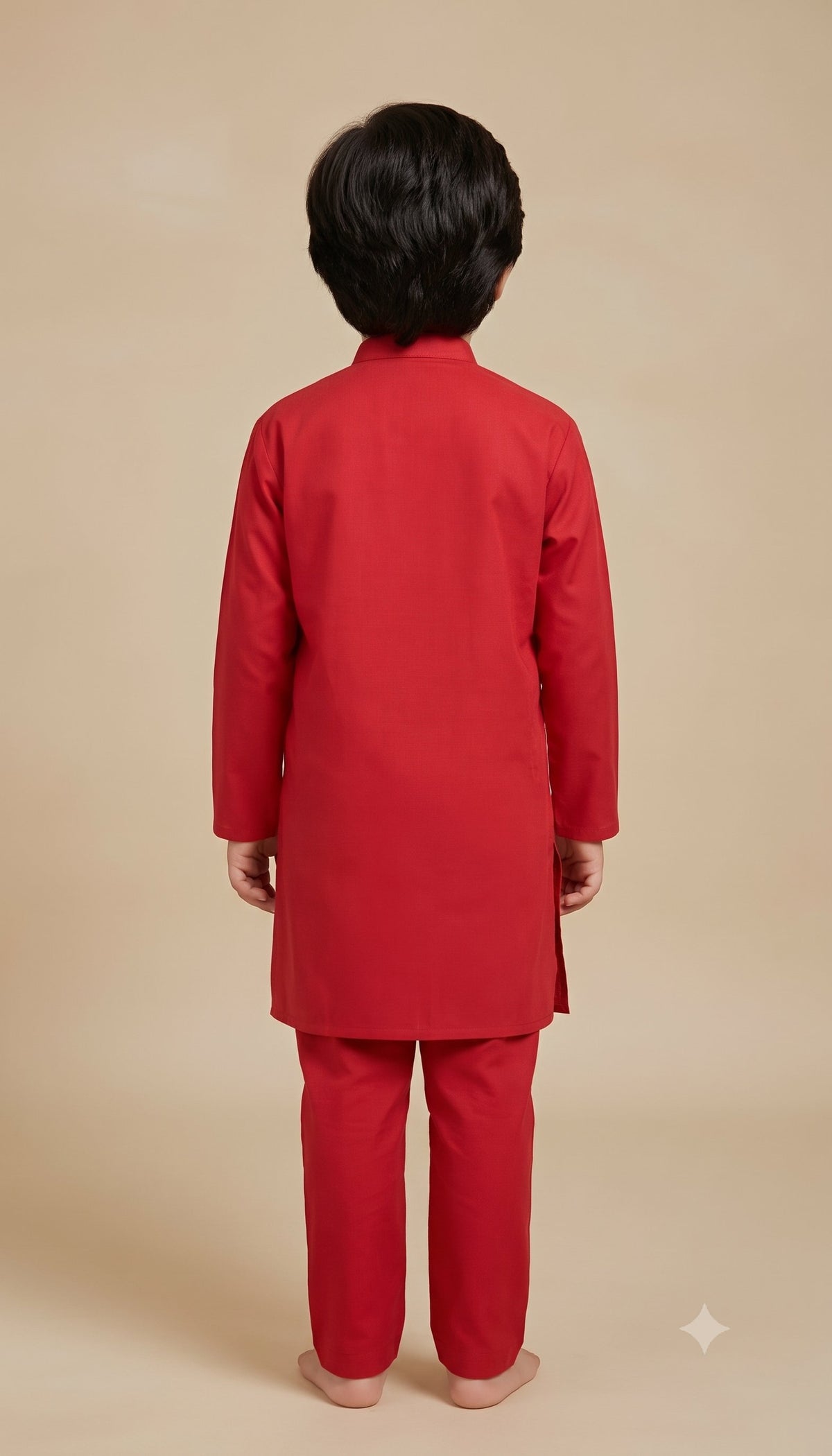 KPK7068 Red Kurta White Pyjama 5-6 y