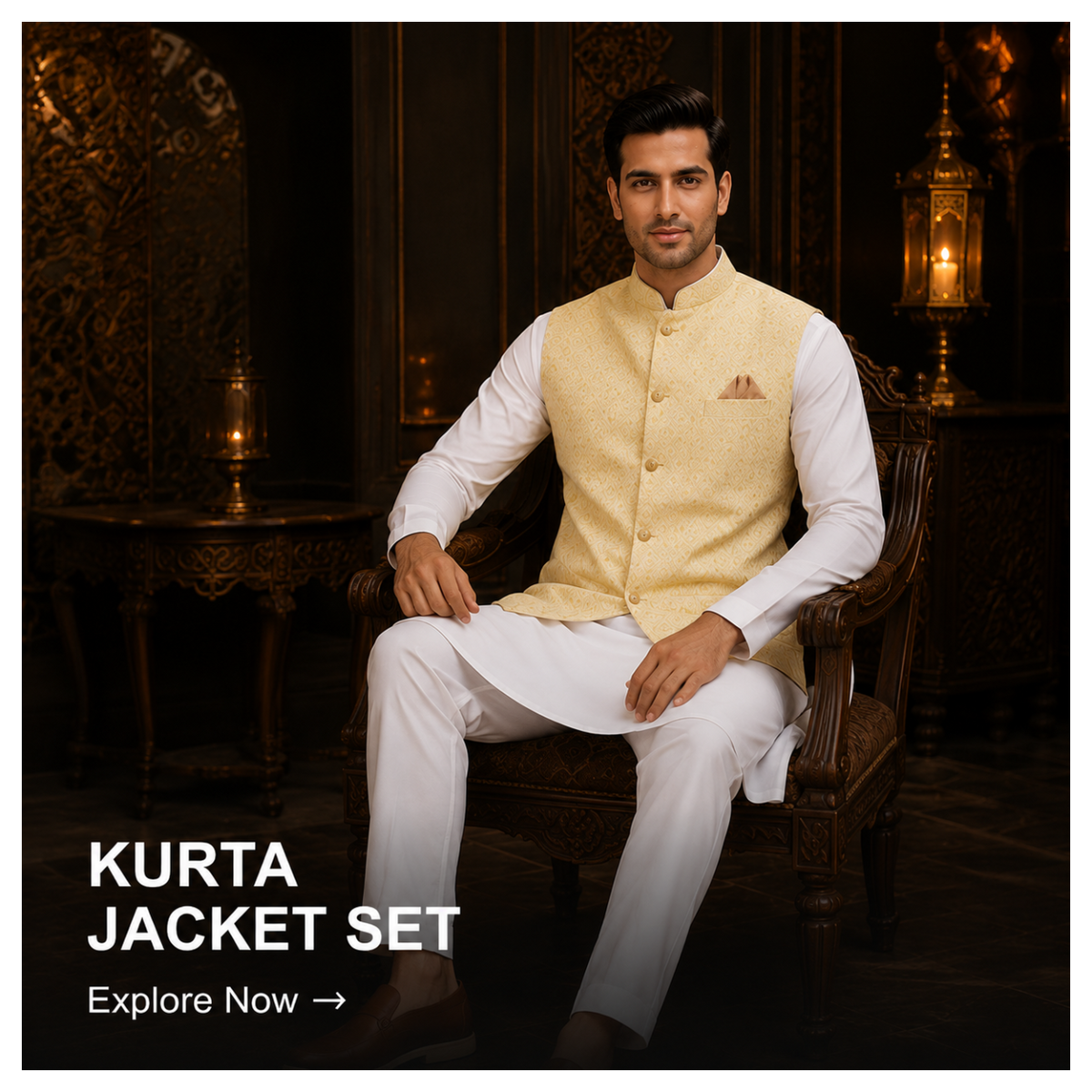 Men kurta jacket set