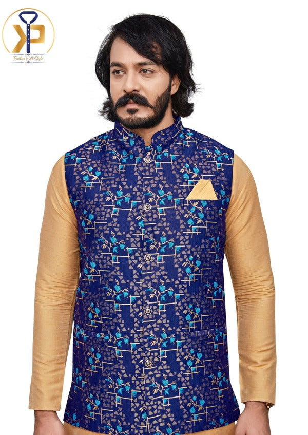 navy blue nehru jacket for men, perfect for wedding