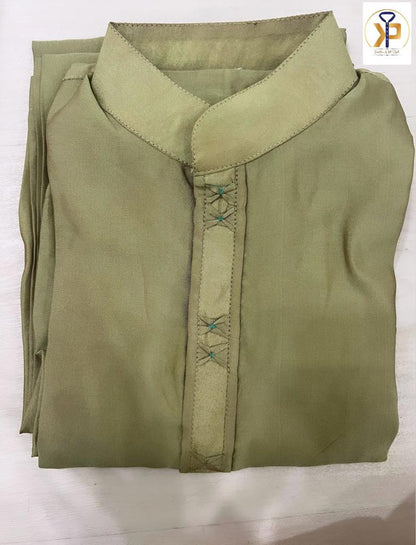 Olive Green Kurta Pyjama Set in Canada