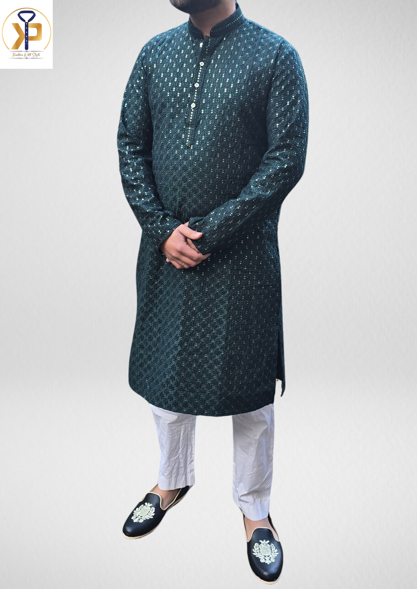 kurta pyjama for men dark green