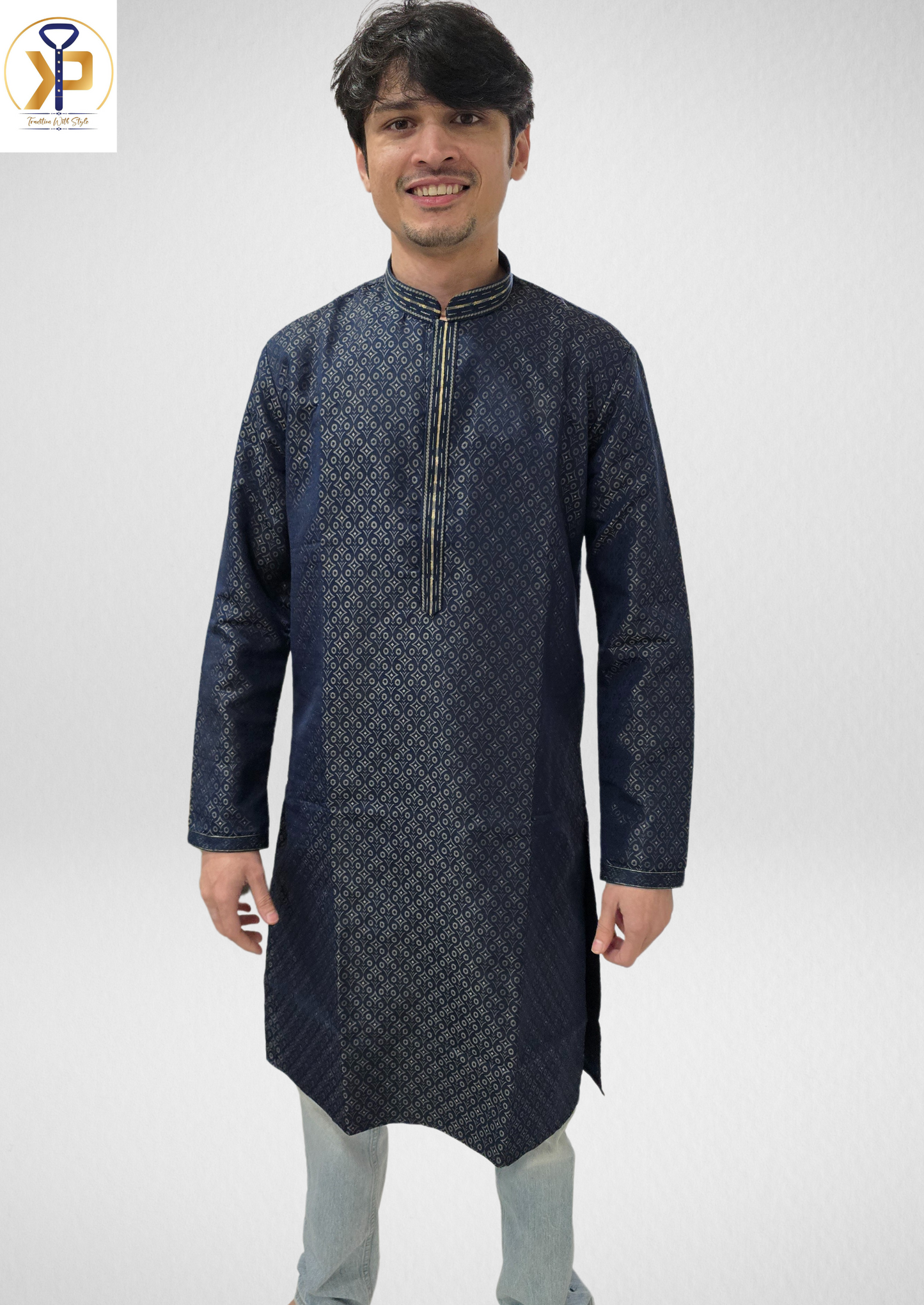 designer navy blue kurta pyjama