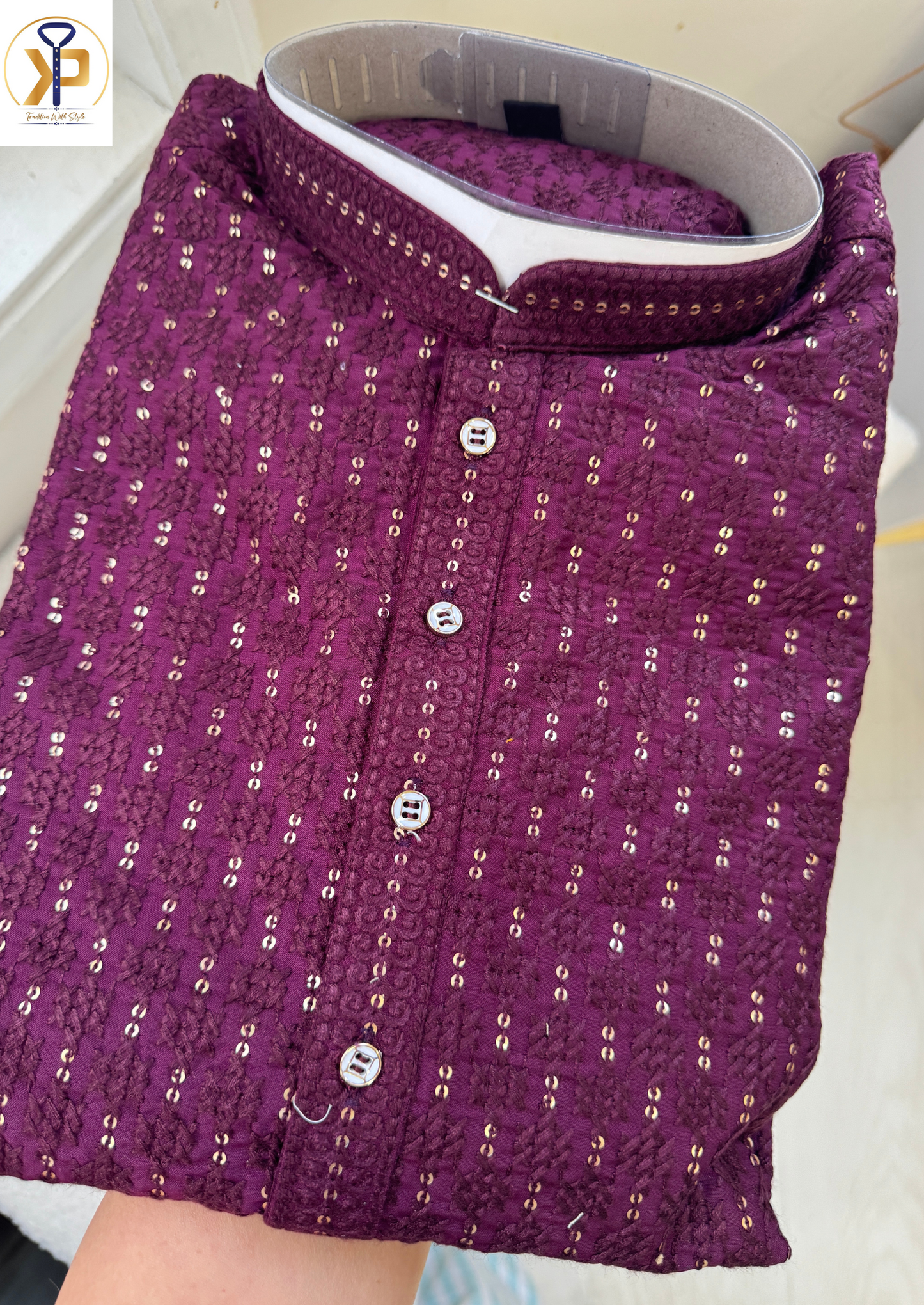 KPD5062 Purple Chikankari Kurta Pyjama Set