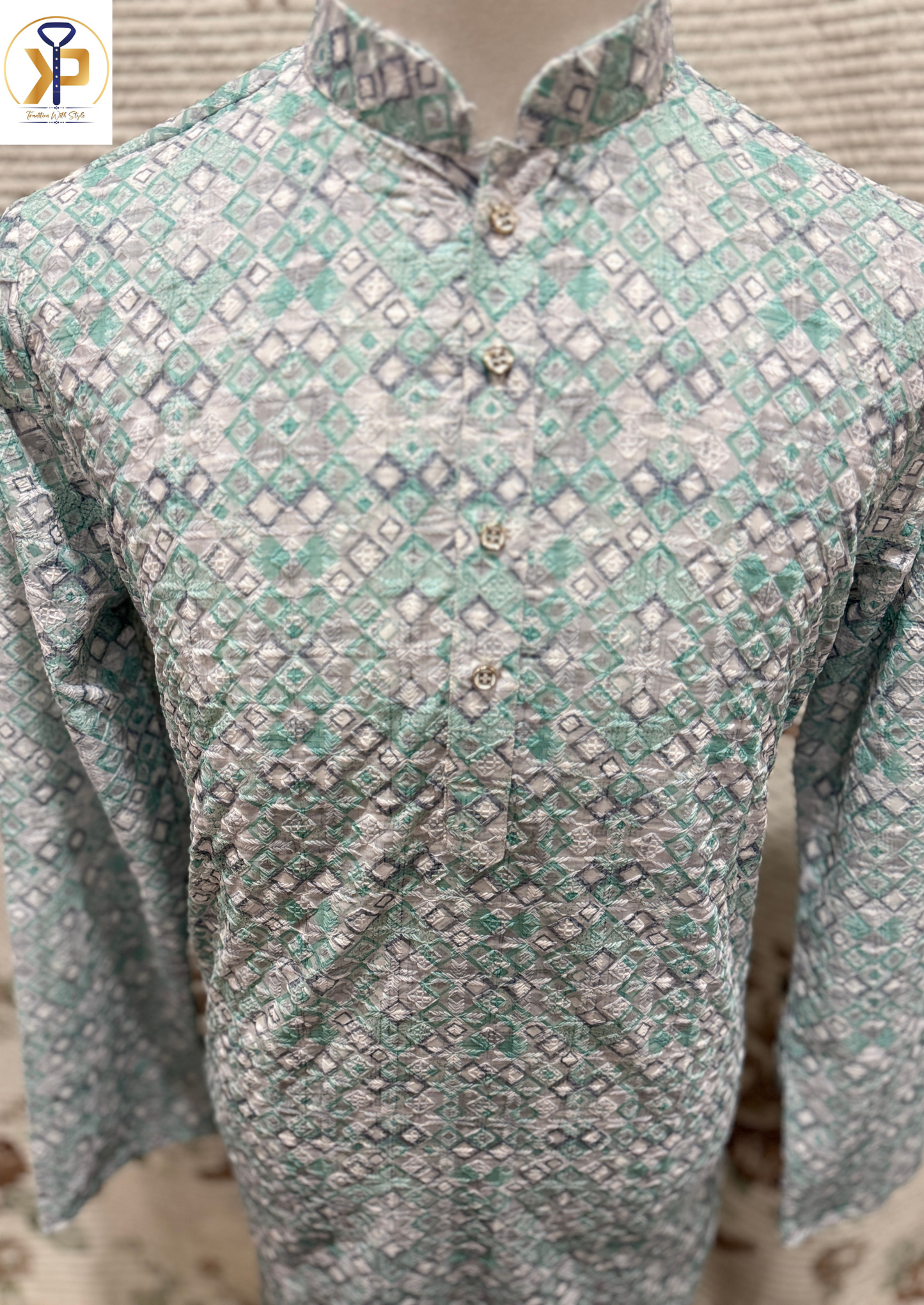 KPD2011 Green Chikankari Kurta Pyjama