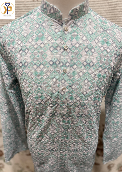 Green Chikankari Kurta Pyjama