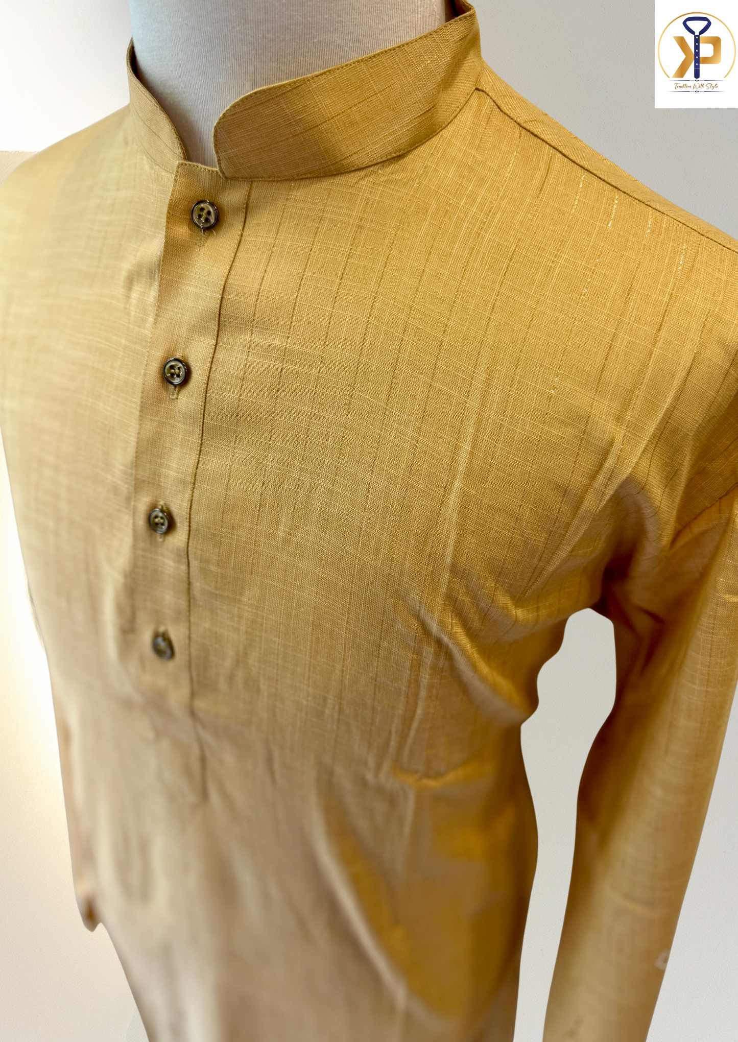 KPD5243 Light Mustard Plus Size Kurta Pyjama - Kurtapyjama.ca