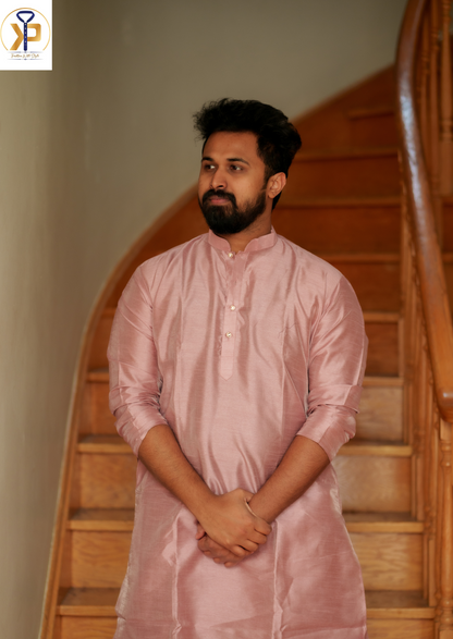 Light Pink Kurta with Matching Polo Pants