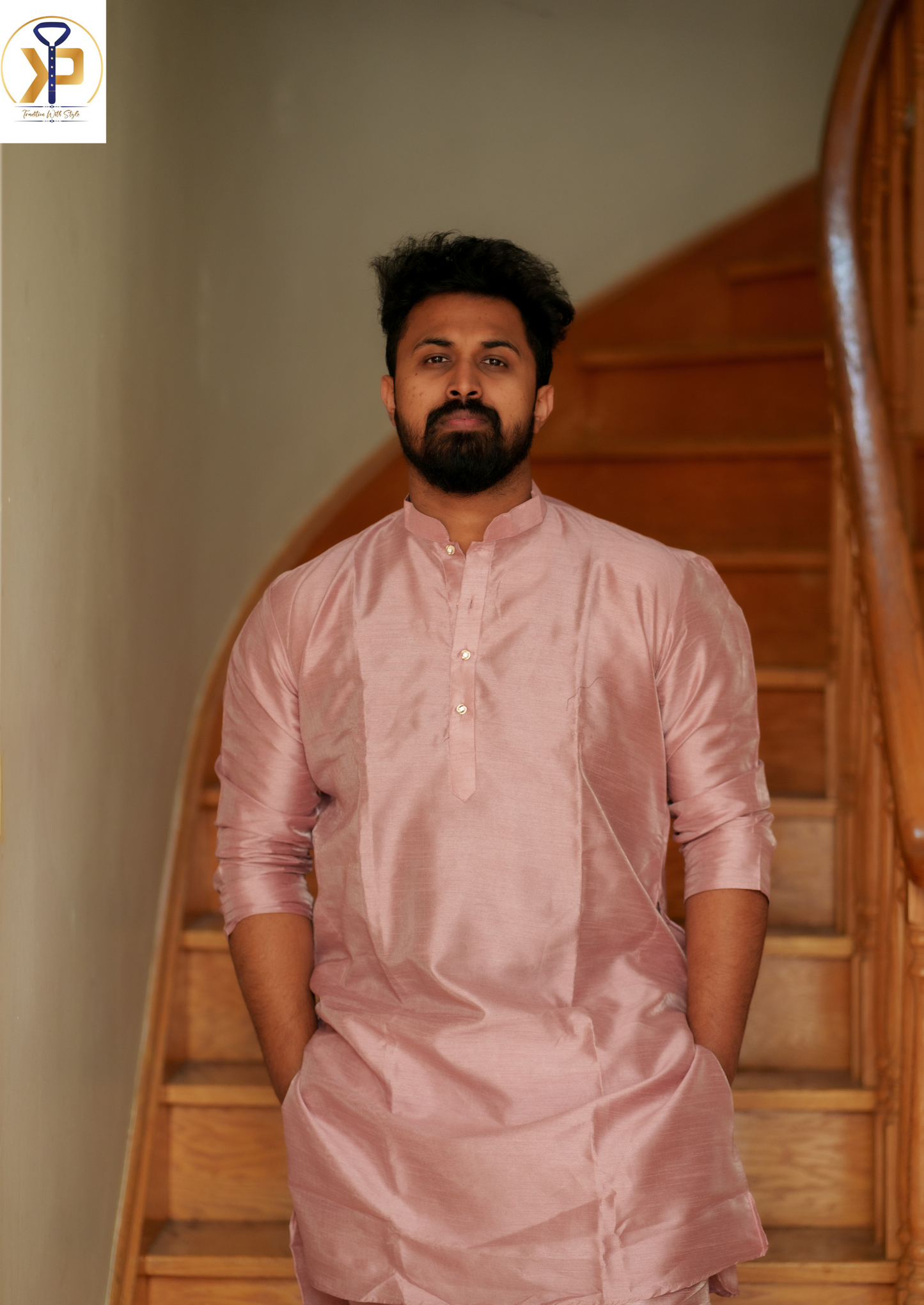 Light Pink Kurta and Polo Pants Outfit