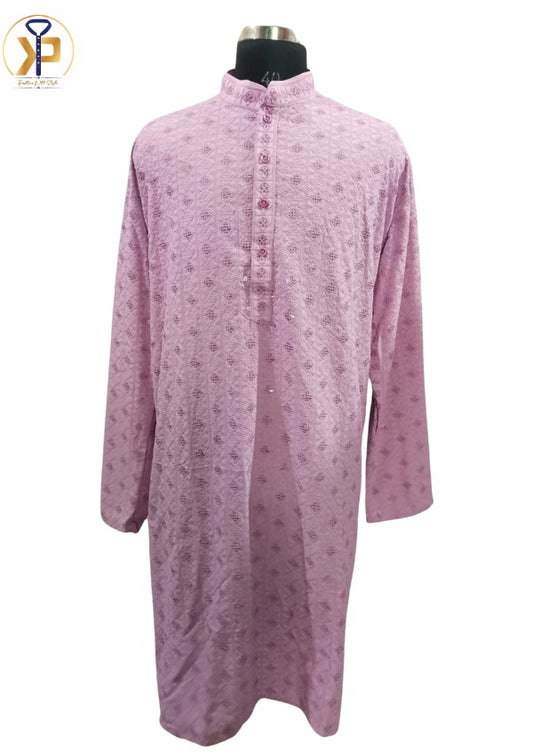 KPD7003 Plus Size Pink Kurta Pyjama Set