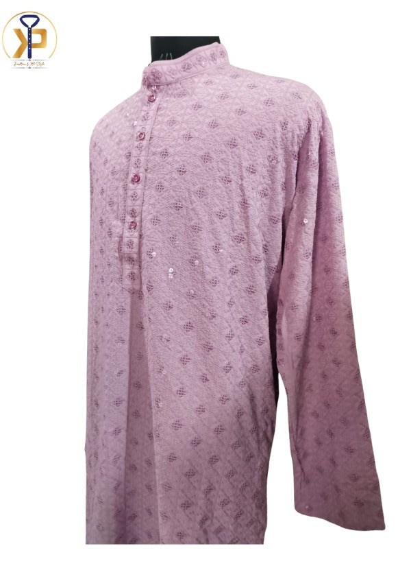 KPD7003 Plus Size Pink Kurta Pyjama Set