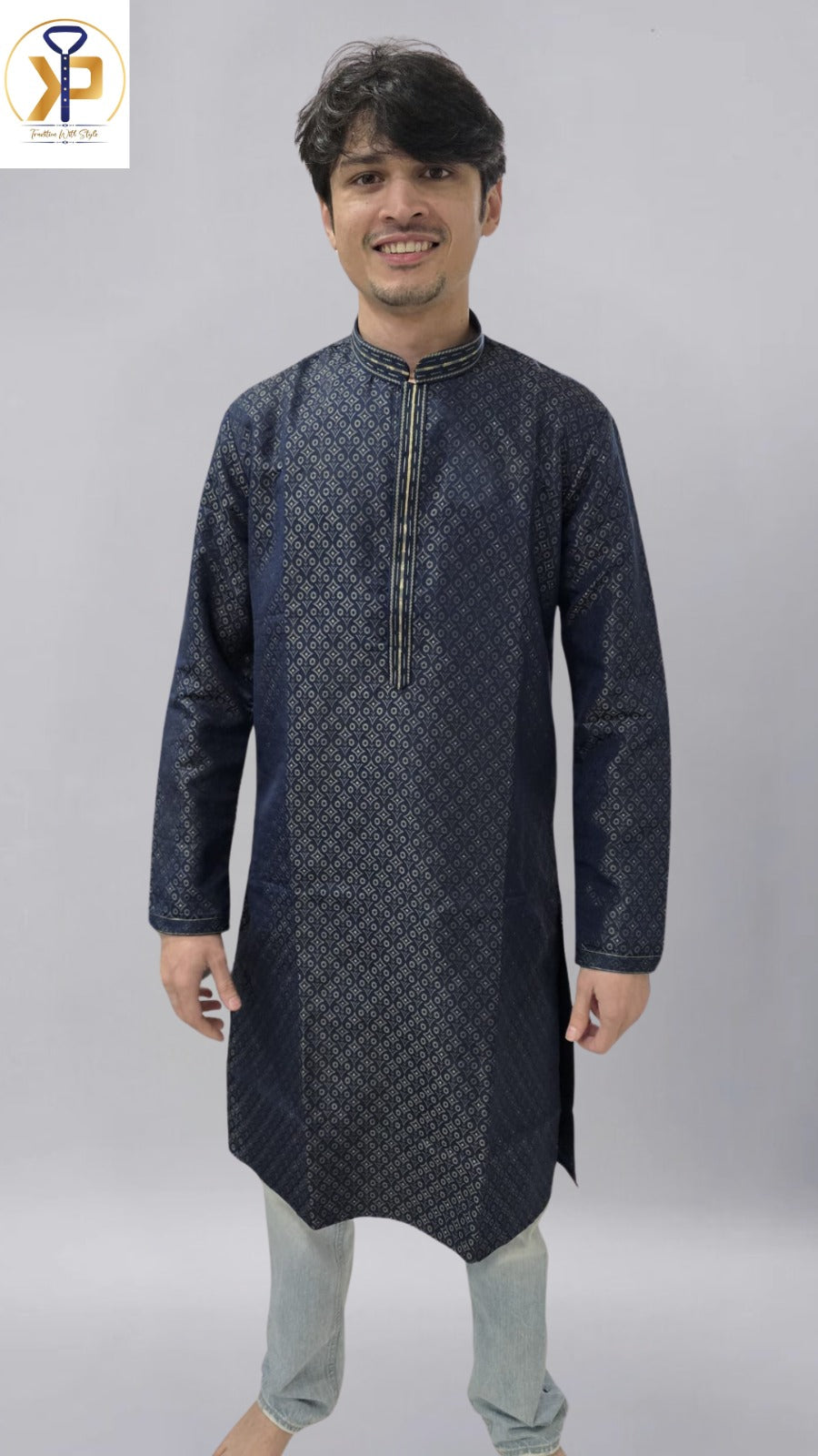 KPD5066 Navy Blue Designer Kurta Pyjama Set