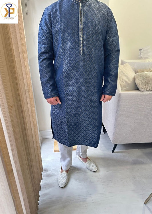 KPD5066 Navy Blue Designer Kurta Pyjama Set