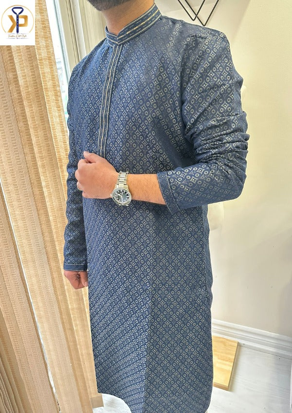 KPD5066 Navy Blue Designer Kurta Pyjama Set