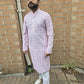 KPD5059 Chikankari Sequence Pink White Shade Kurta Pyjama Set