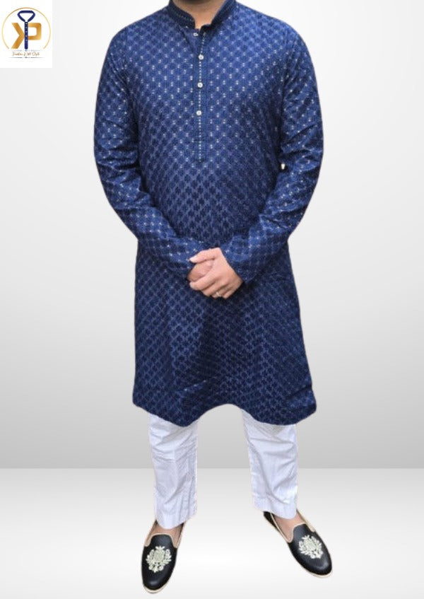 KPD5067 Dark Blue Kurta Pyjama Set