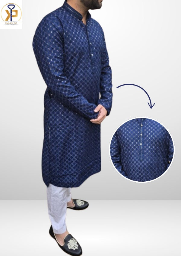 KPD5067 Dark Blue Kurta Pyjama Set