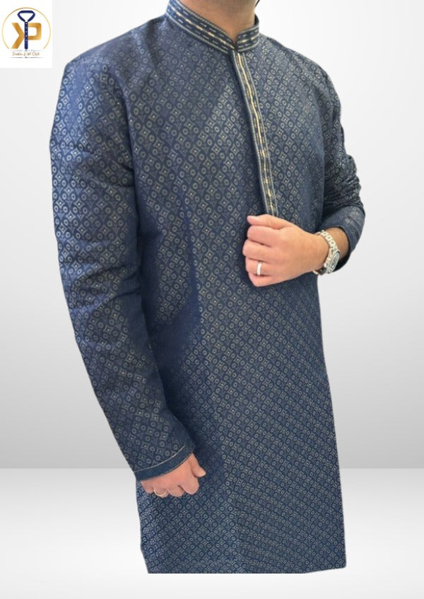 KPD5066 Navy Blue Designer Kurta Pyjama Set