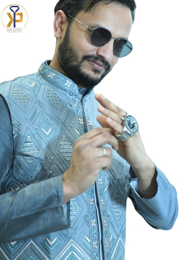 grey nehru jacket