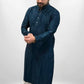 designer teal kurta pyjama for men