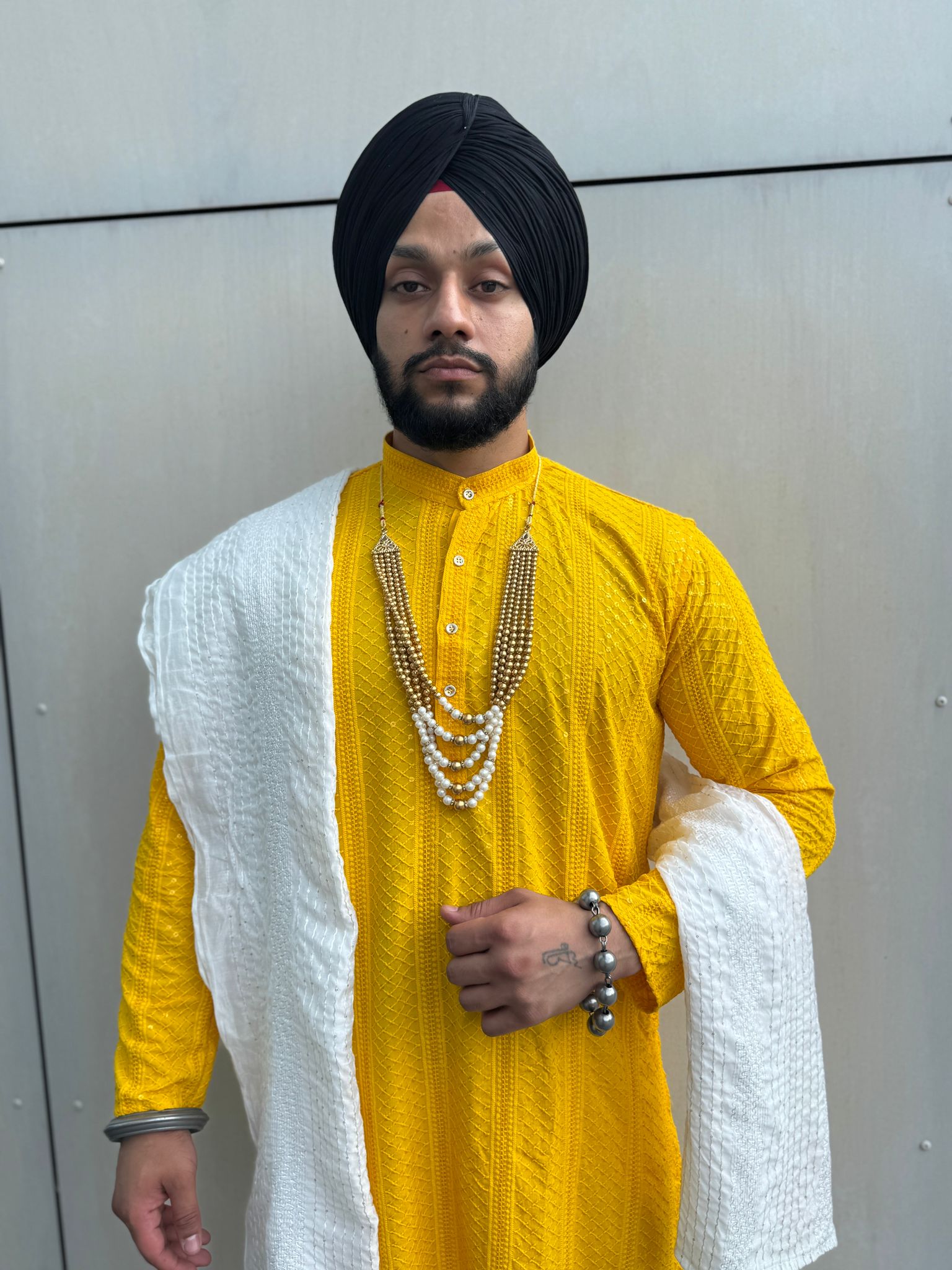 KPM0005 Gold and White Design Mala - Kurtapyjama.ca