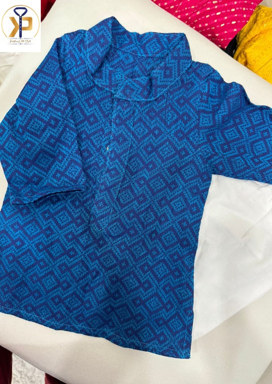 KPK5007 Designer Blue Kurta Pyjama Set For 6 Months Old