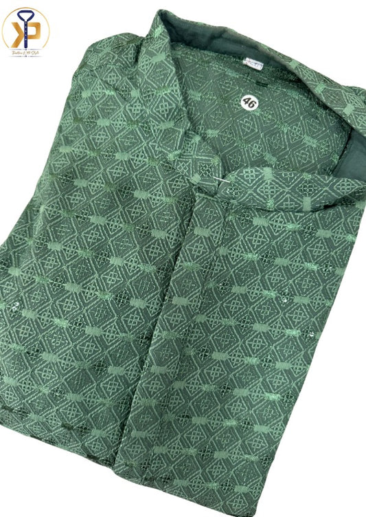 KPD5050 Green Chikankari Kurta Pyjama